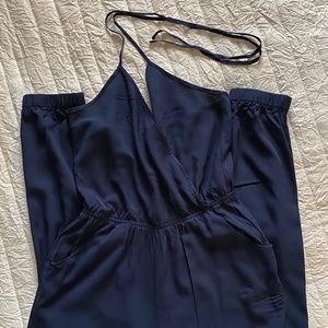 Navy blue halter jump suit
